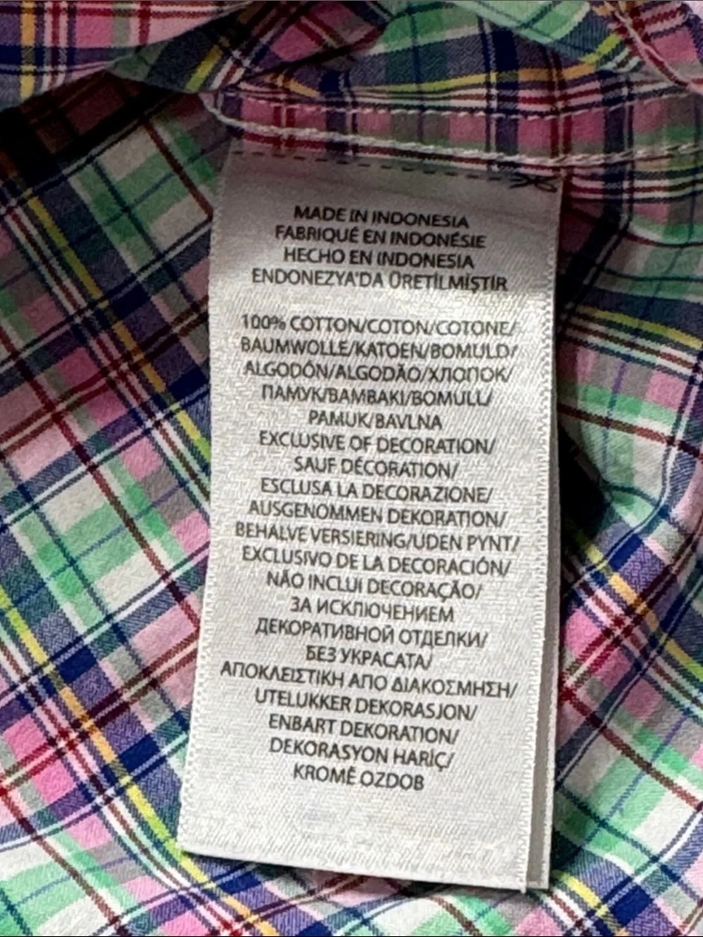 Ralph Lauren Boys Short-Sleeve Plaid Button-Down in Pink, Green, Blue, & White